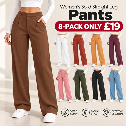 ⏰Big Spring Sale!High Waisted Side Pocket Straight Leg Work Pants