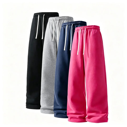 Fall Winter Ultra Soft Wide Leg Breathable Pocket Gym Running Athletic Sweatpants