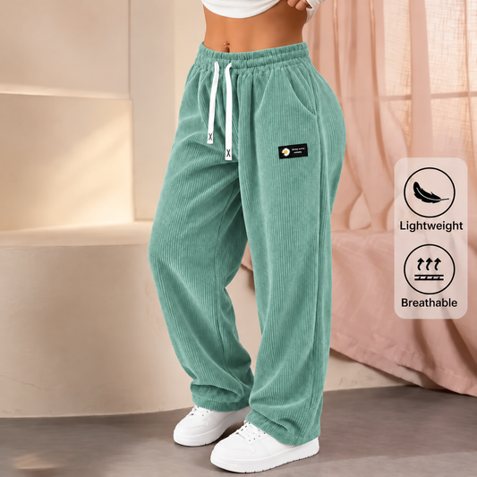 [LAST DAY SALE] Women’s 100% Cotton Straight-Leg Corduroy Trousers
